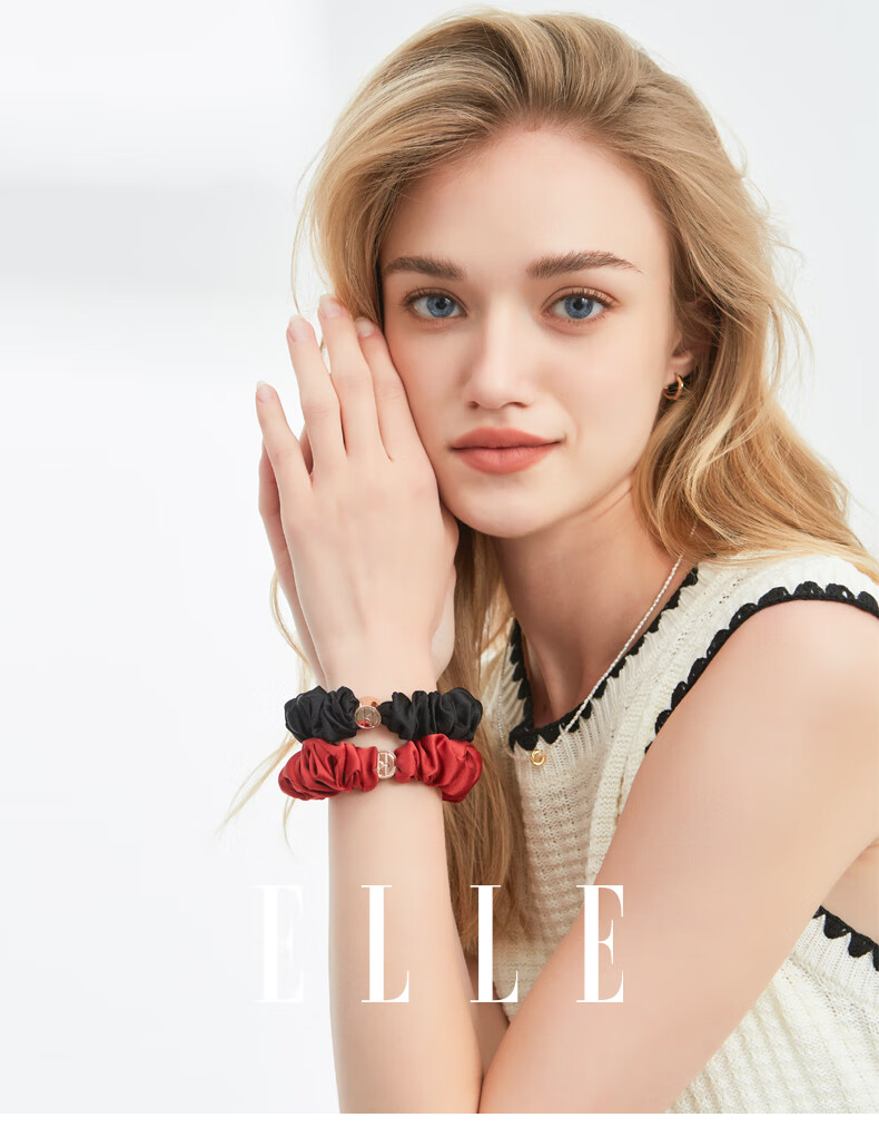 Резинка для волос ELLE из 100% шелка Mulberry, элегантная, высококачественная, шелковый подарок для девушки на Новый год