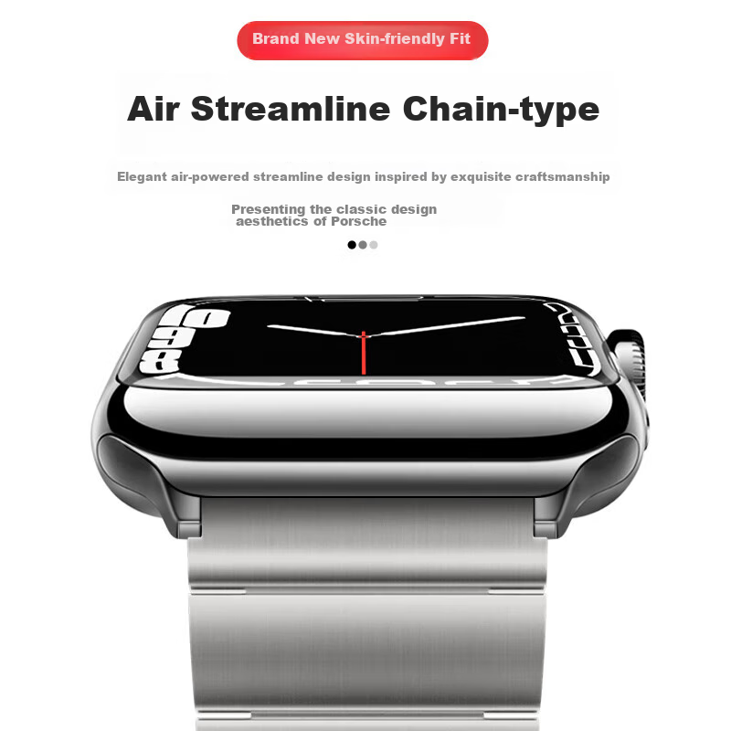 Ремешок Weiqiantu для Apple Watch Ultra2/S10/S9/8/7/SE/6, из чистого титана, с быстросъемными застежками-бусинами, серебристый, 49/45/44 мм