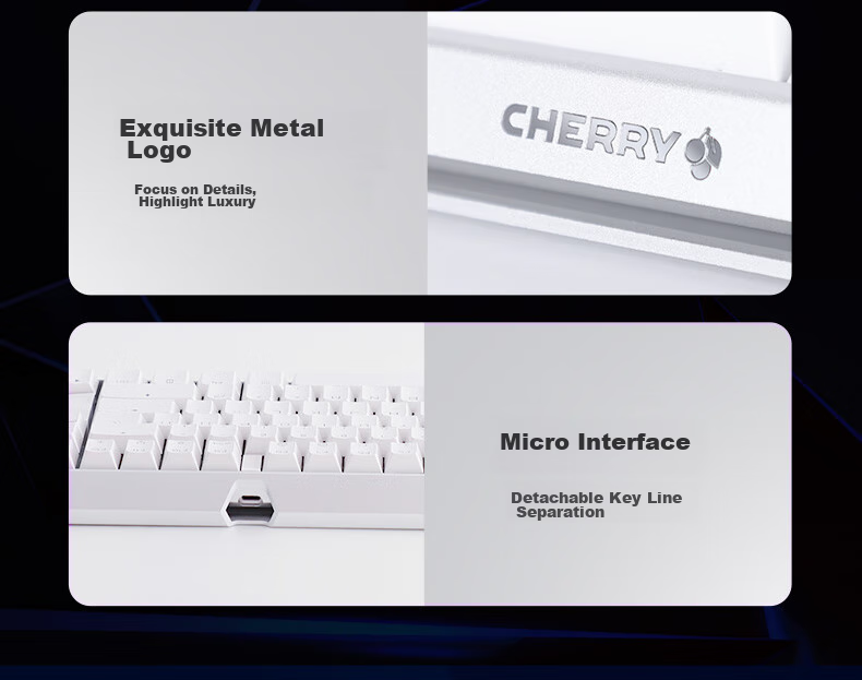Механическая клавиатура CHERRY MX3.0S, 108 клавиш, алюминиевый корпус, проводная, белая