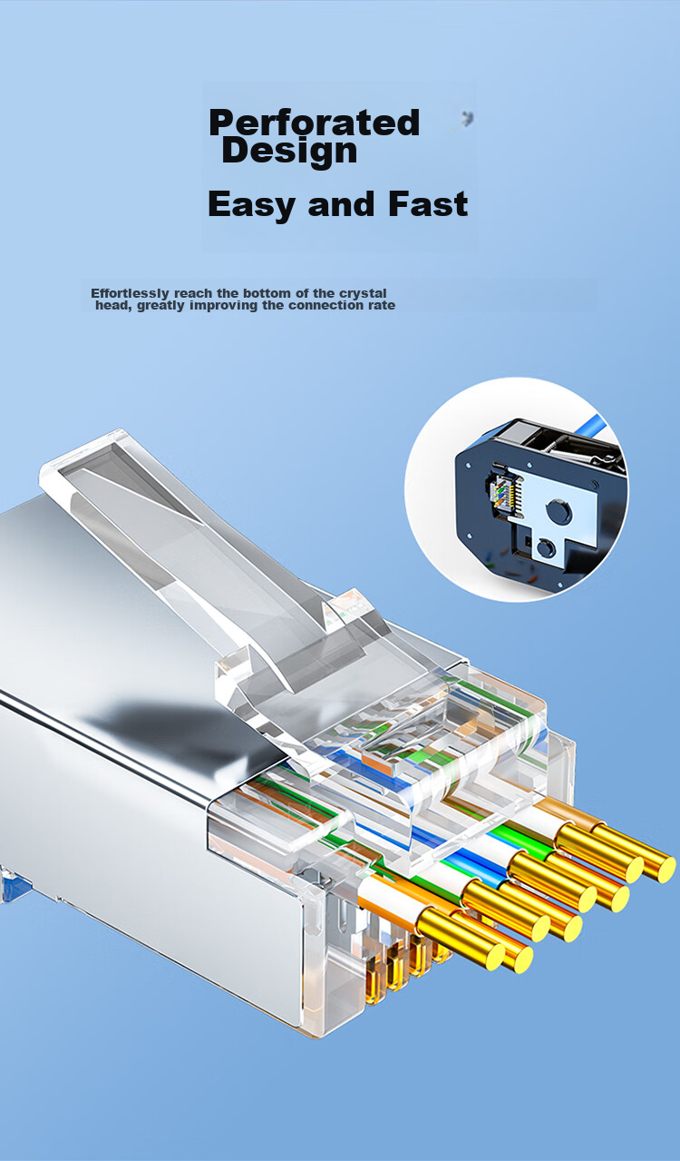 Разъемы RJ45 SAMZHE для кабелей Cat6, экранированные, 10 шт.
