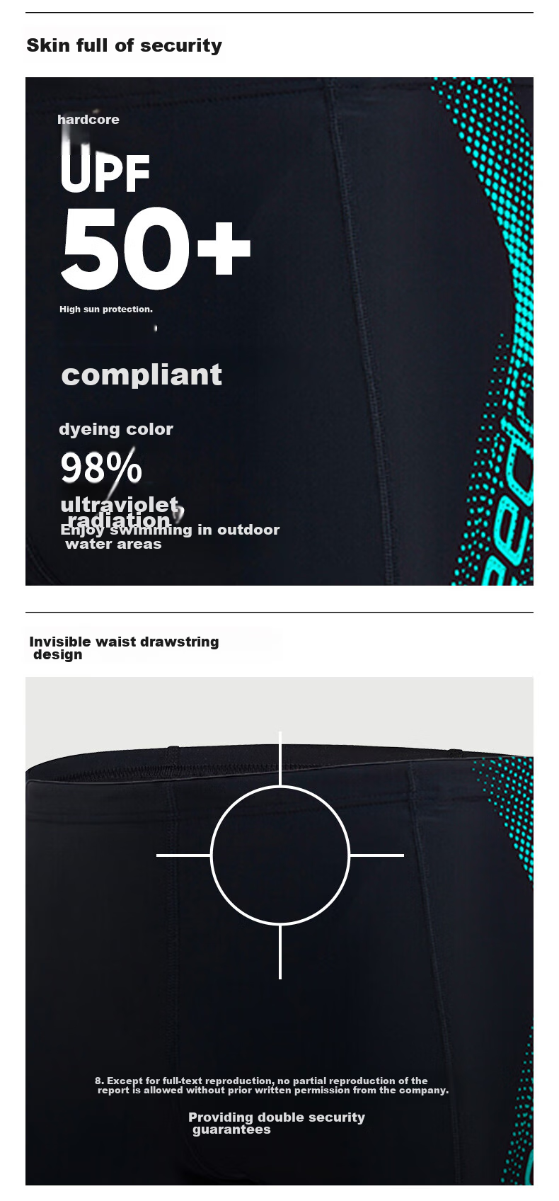 Мужские плавки Speedo, стильные и удобные, профессиональные тренировочные шорты до колена с высокой эластичностью и быстрым высыханием, черные/серые, размер 32