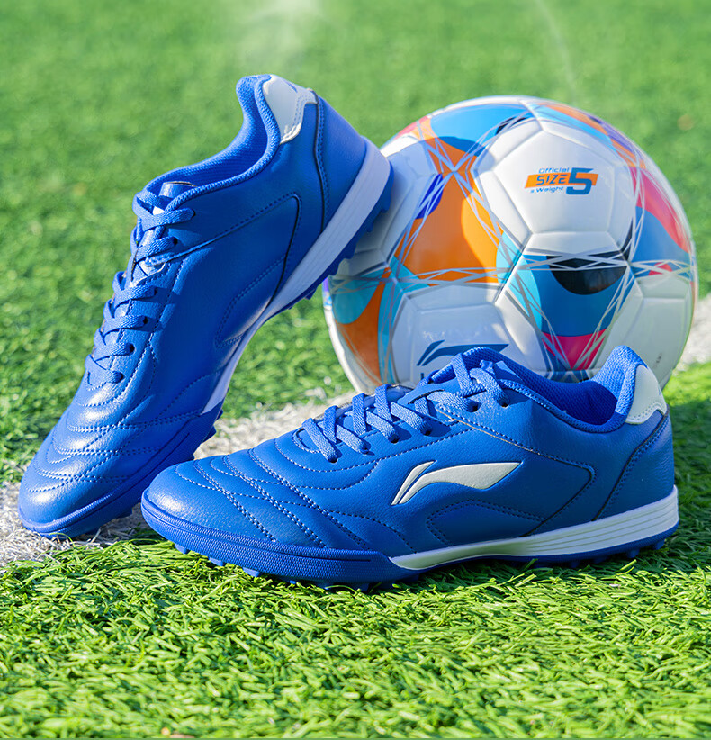 Футбольные бутсы Li-Ning для мужчин, профессиональные тренировочные бутсы для зала и искусственного газона, синие, размер 33