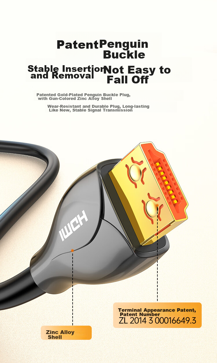 Кабель CHOSEAL QS8178A HDMI 2.0, профессиональный, 4K/60Hz, графитовый экран, разъем из цинкового сплава, 12 метров