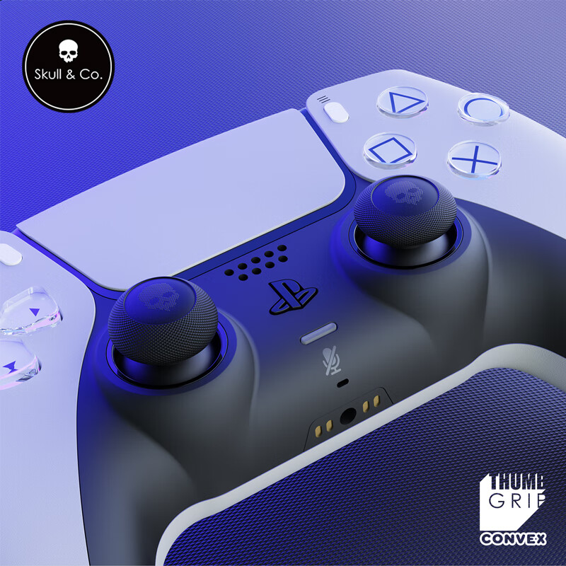 Комплект накладок на стики Skull & Co. для геймпадов PS4/5/NS Pro, 2 пары, гладкое управление, защита от скольжения и пота, защита от износа стиков, черный