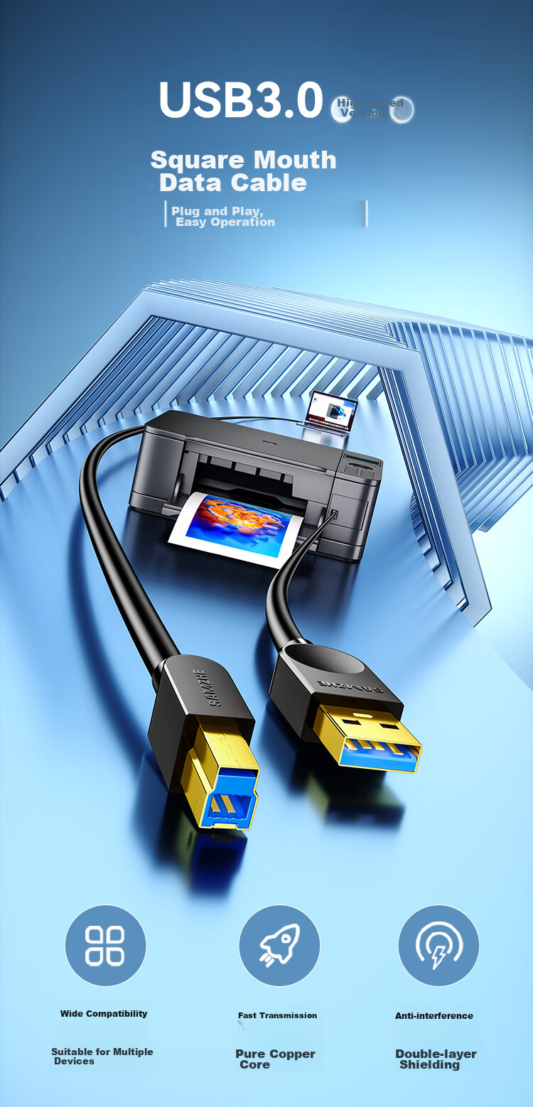 Кабель USB 3.0 AM на USB 3.0 BM