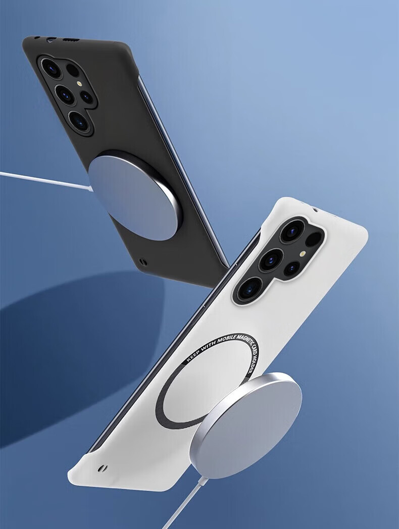 POZZO Чехол для Samsung S24 Ultra, ультратонкий, матовый, безрамочный, с MagSafe, черный
