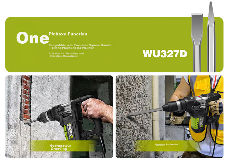 Ударная дрель WORX WU327D 1050 Вт, 26 мм, двойного назначения, с регулировкой скорости, патрон 4-х кулачковый