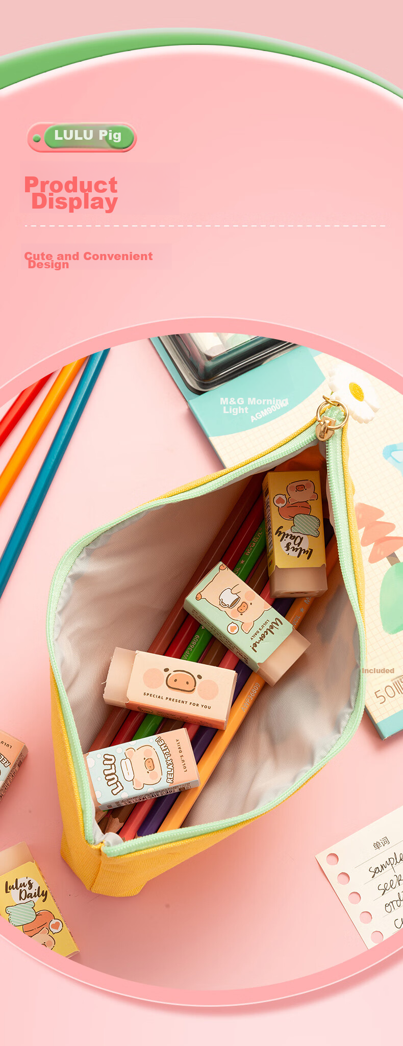 Ластик M&G LuLu Pig, милый мультяшный ластик в форме свиньи, 1 шт. случайный цвет AXP963FK