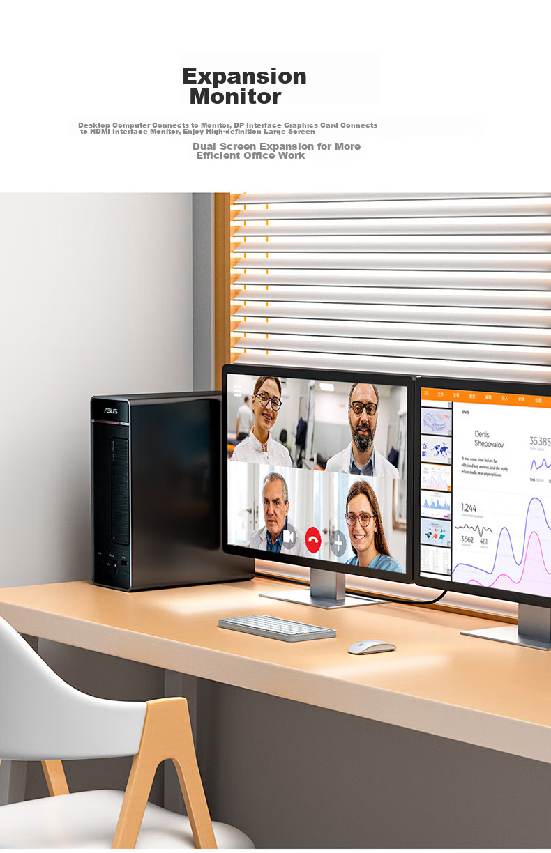 Адаптер-кабель ULT-unite DP1.4 на HDMI 2.1, 8K 60Hz, 240Hz, 2 метра, серый