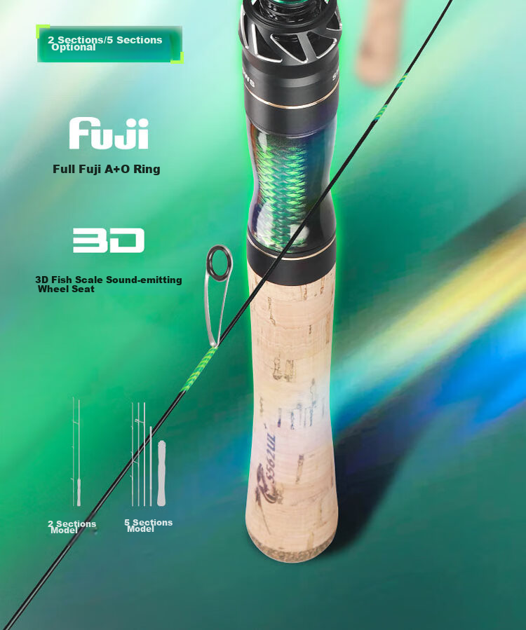 Удилище спиннинговое HISTAR Cuiying, 1.68 м, UL, с прямой рукояткой, с кольцами Fuji