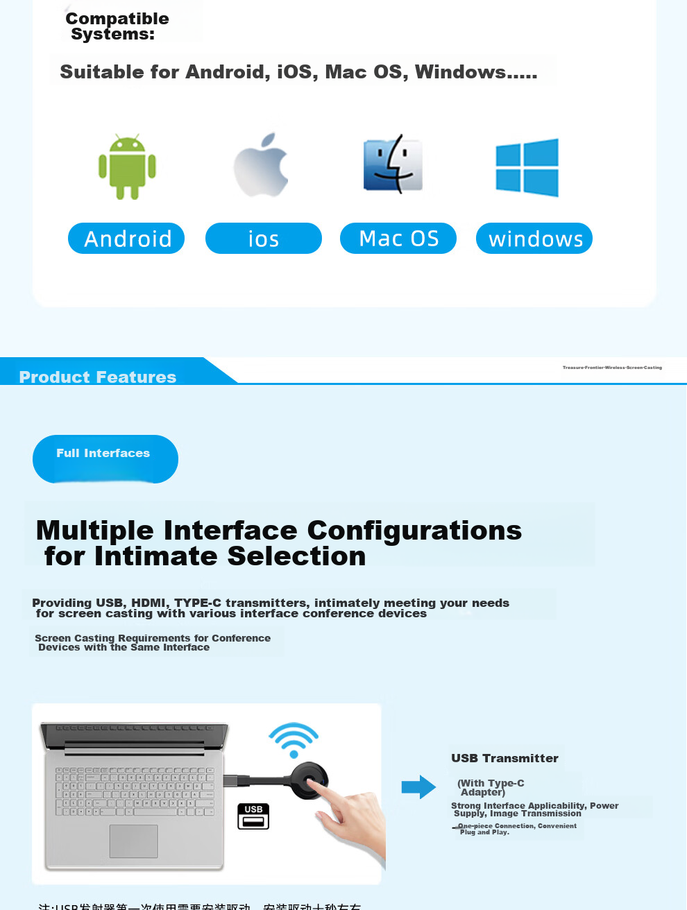 BOEGAM BG4S Беспроводное устройство для зеркалирования экрана телефона с HDMI кабелем, инструмент для передачи изображения высокой четкости для офиса и дома, совместимо с телефонами Apple и Android, компьютерами для подключения к телевизору