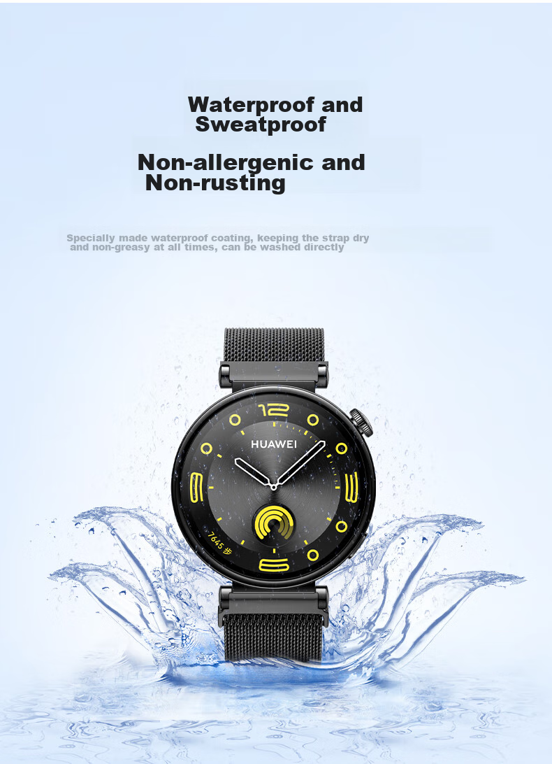 Ремешок CangHua Milanese для Huawei Watch GT6/5/4, женский, 41мм/42мм, миланский плетеный из нержавеющей стали с магнитной застежкой