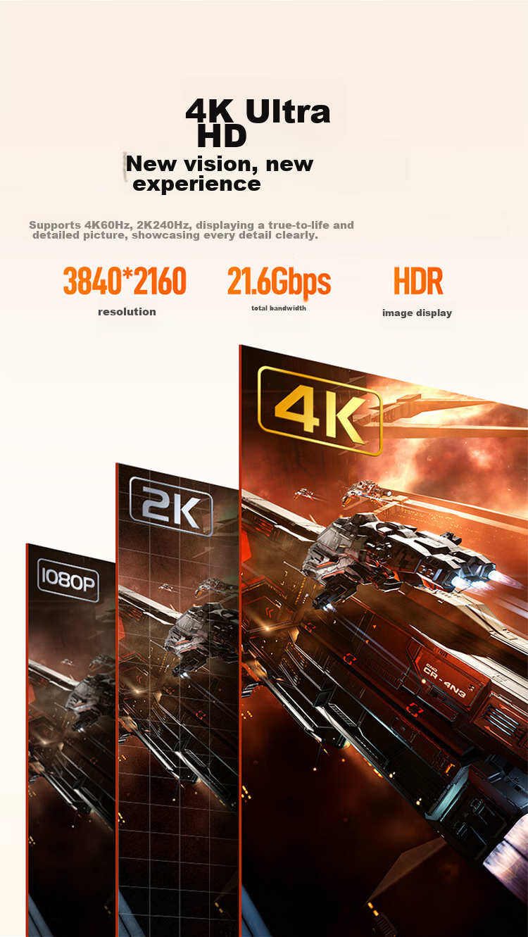 Кабель SAMZHE DP 1.2, 4K HD 2K 240/165Hz, DisplayPort, 3 метра, DD-30
