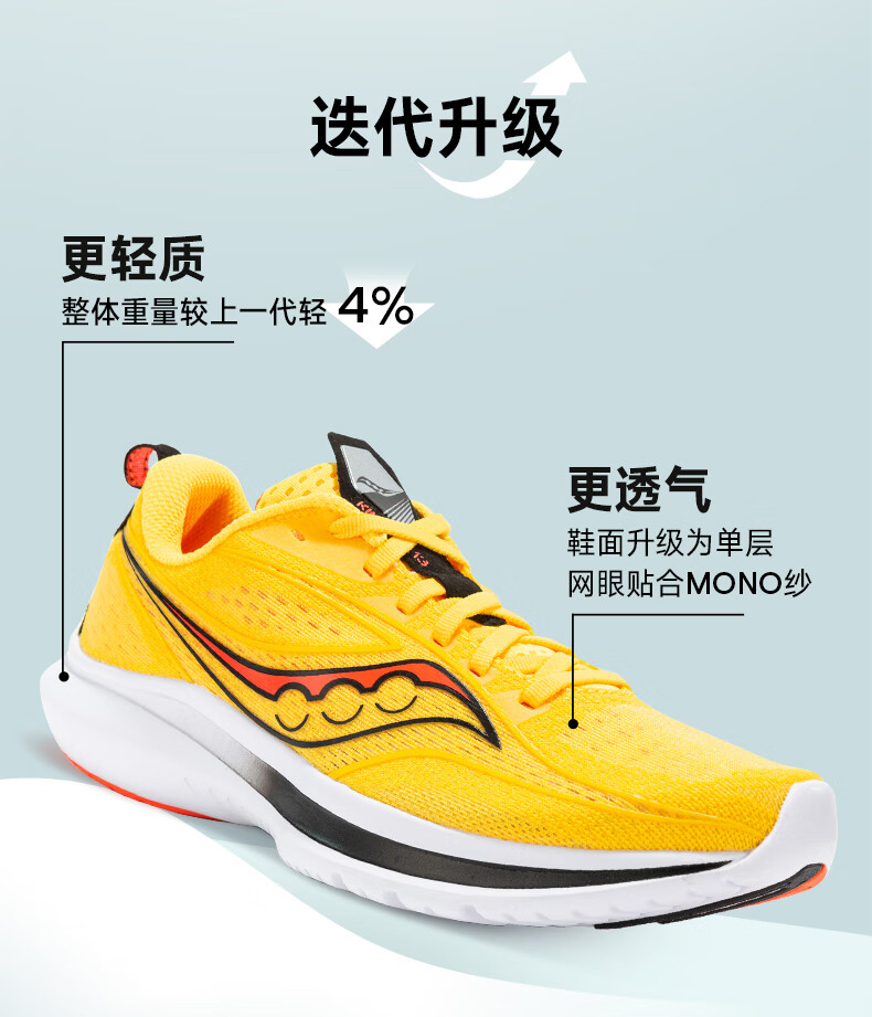 轻量跑鞋_saucony 索康尼 Kinvara 菁华 13 男子跑鞋 S20723-84
