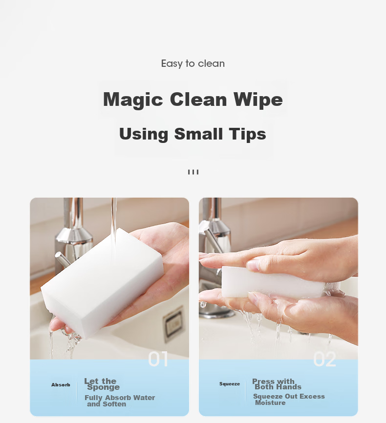 Губки для чистки MARYYA Nano Sponge, 6 шт., универсальные, для дома и кухни, белые