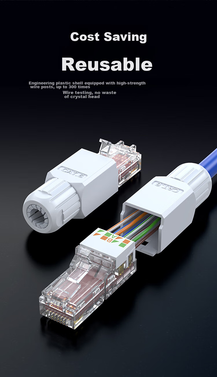 Категория 6 Инструментальный разъем RJ45 Shengwei, гигабитный сетевой кабель, 8P8C, коннектор для сетевого кабеля, одиночная упаковка CMRJ6001