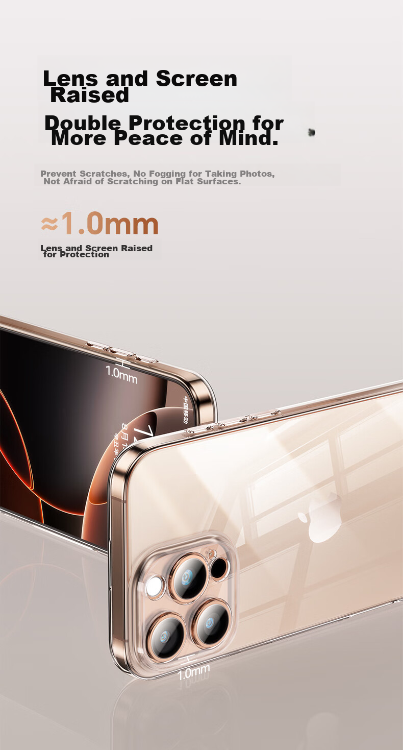 Чехол BIAZE для iPhone 16 Pro Max, прозрачный, противоударный, ультратонкий, с защитой камеры