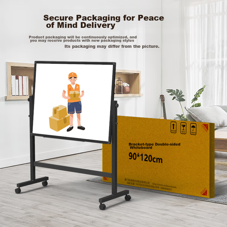 BBNEW 90x120cm Двусторонняя магнитная маркерная доска на подставке, регулируемая по высоте, передвижная