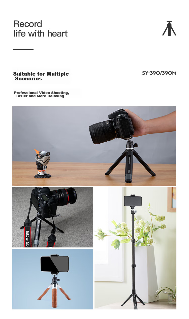 Штатив Fotopro SY-390+p, настольный, алюминиевый сплав, черный