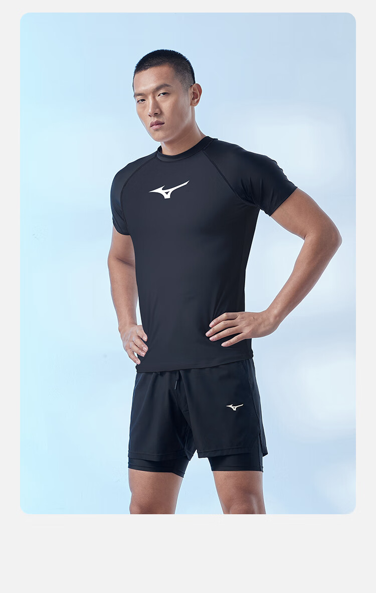 Мужская футболка для плавания MIZUNO A3110, черная, XL