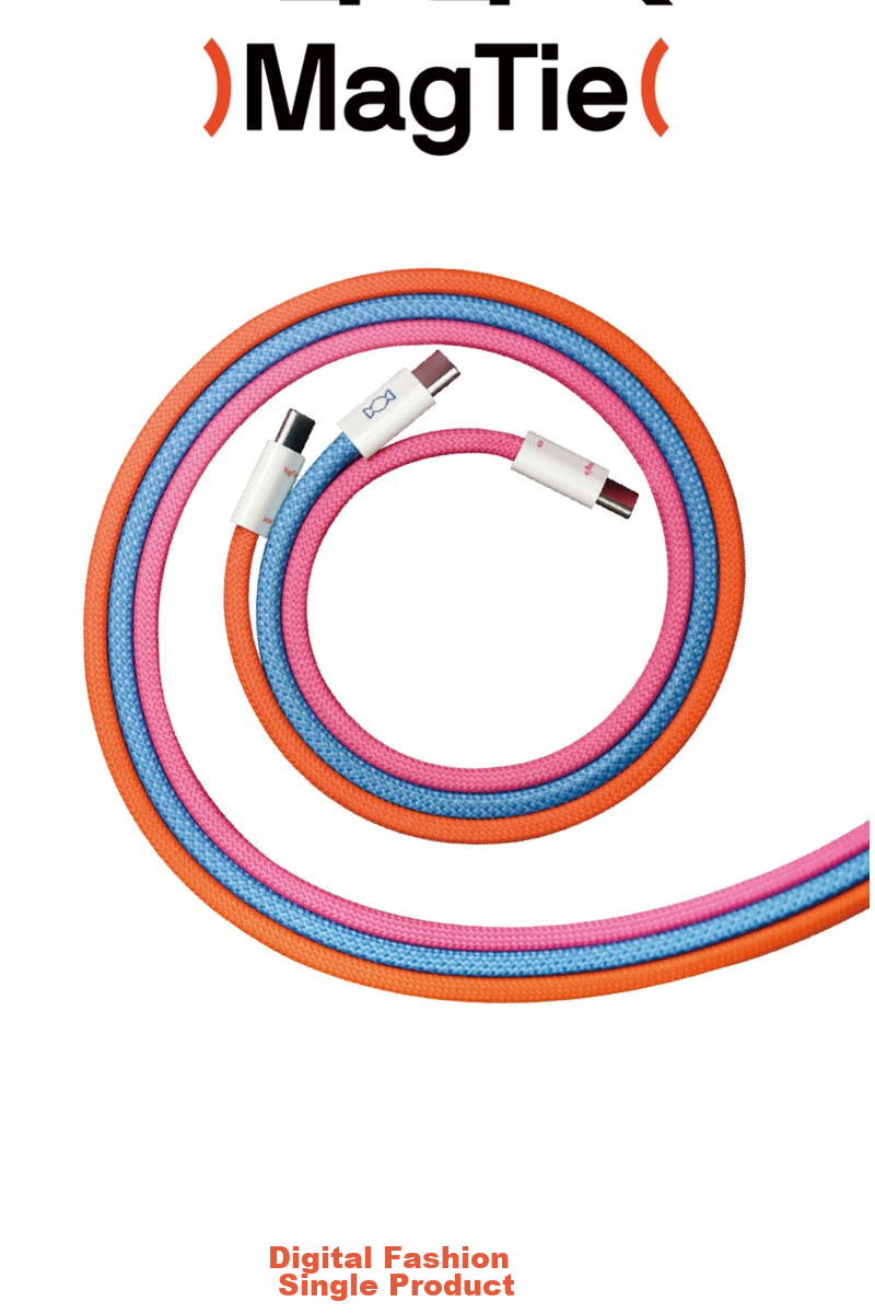 Магнитный кабель CANDYSIGN MagTie 100W USB A-C Sweet White для iPhone, iPad, ноутбуков, 1 метр