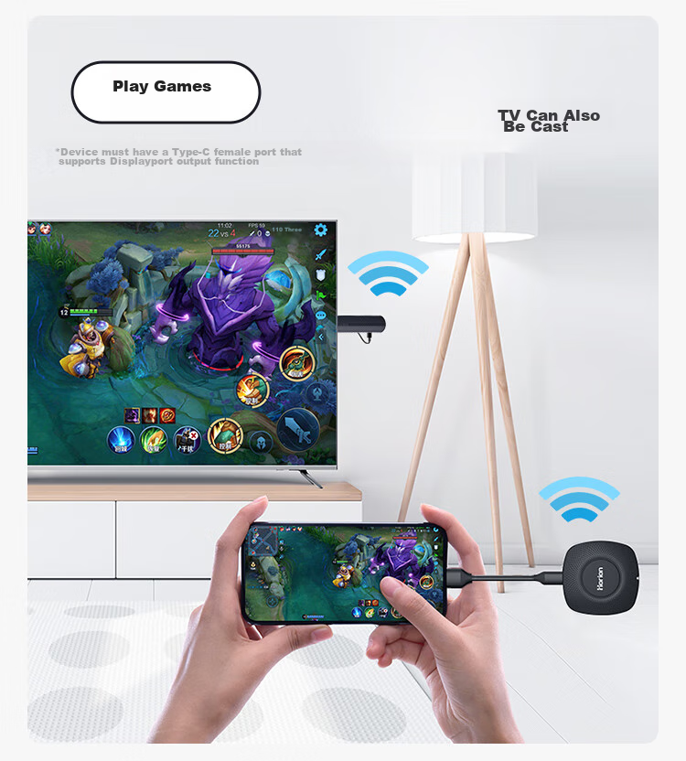 Беспроводное устройство зеркалирования экрана Horion HG-1S, 4K, для конференций, адаптер для телефона, ноутбука, проектора, USB+C