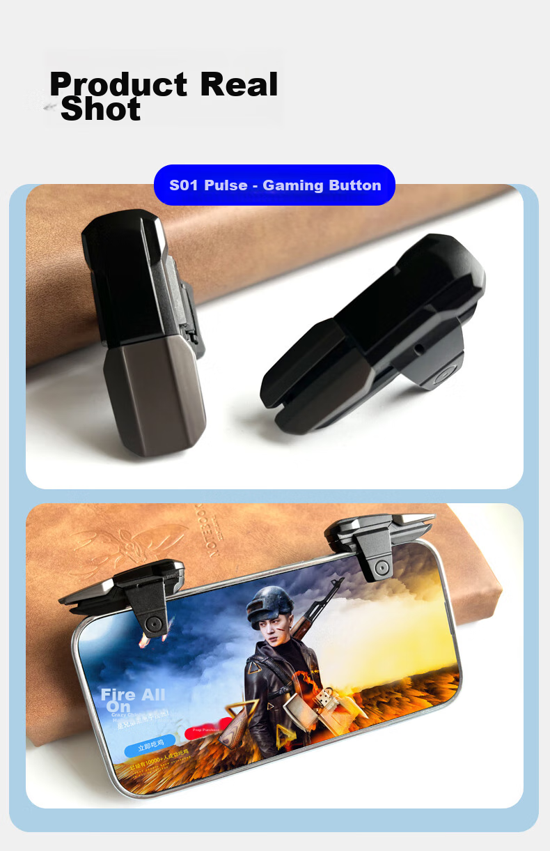 Игровые кнопки Masentek S01 для мобильных игр, механические кликеры для PUBG, совместимы с Peace Elite и CrossFire, пара