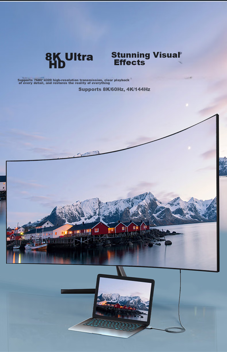 Адаптер-кабель ULT-unite DP1.4 на HDMI 2.1, 8K 60Hz, 240Hz, 2 метра, серый