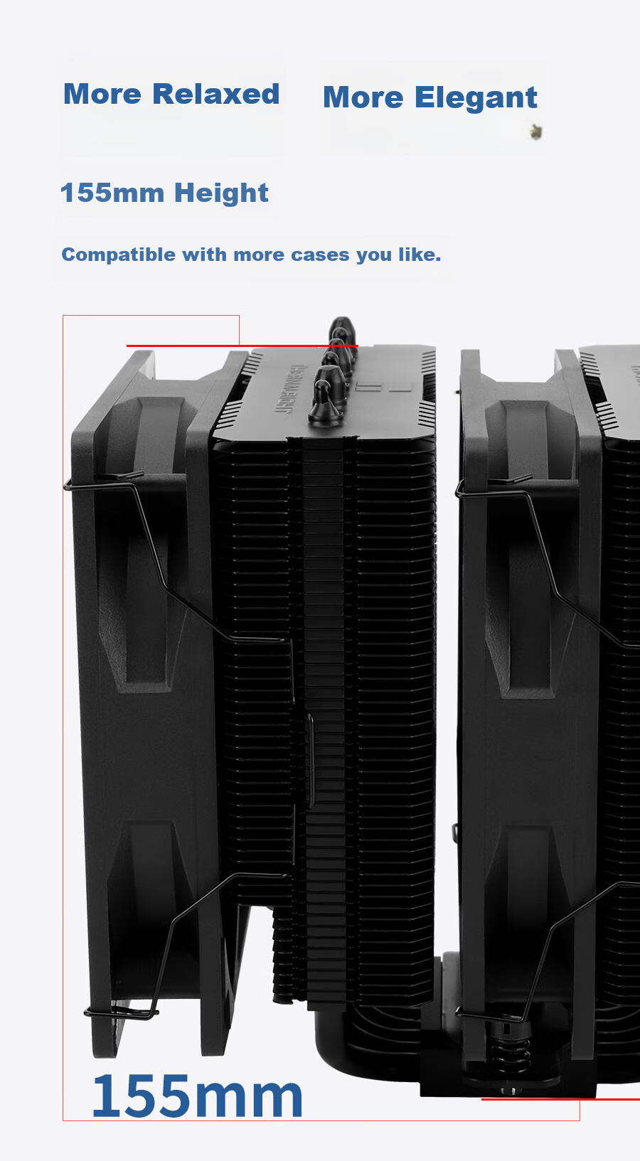 Кулер для процессора Thermalright Peerless Assassin 120 SE BLACK, воздушное охлаждение, 6 тепловых трубок, двойные башни, вентиляторы 120 мм, высота 155 мм, черный