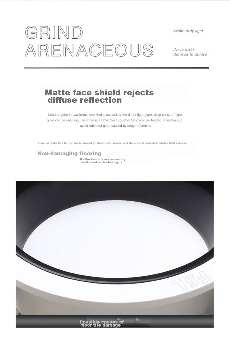 FSL Foshan Lighting LED встраиваемый светильник, антибликовый, 9 Вт, холодный белый (5700K), вырез 75 мм, алюминиевый корпус