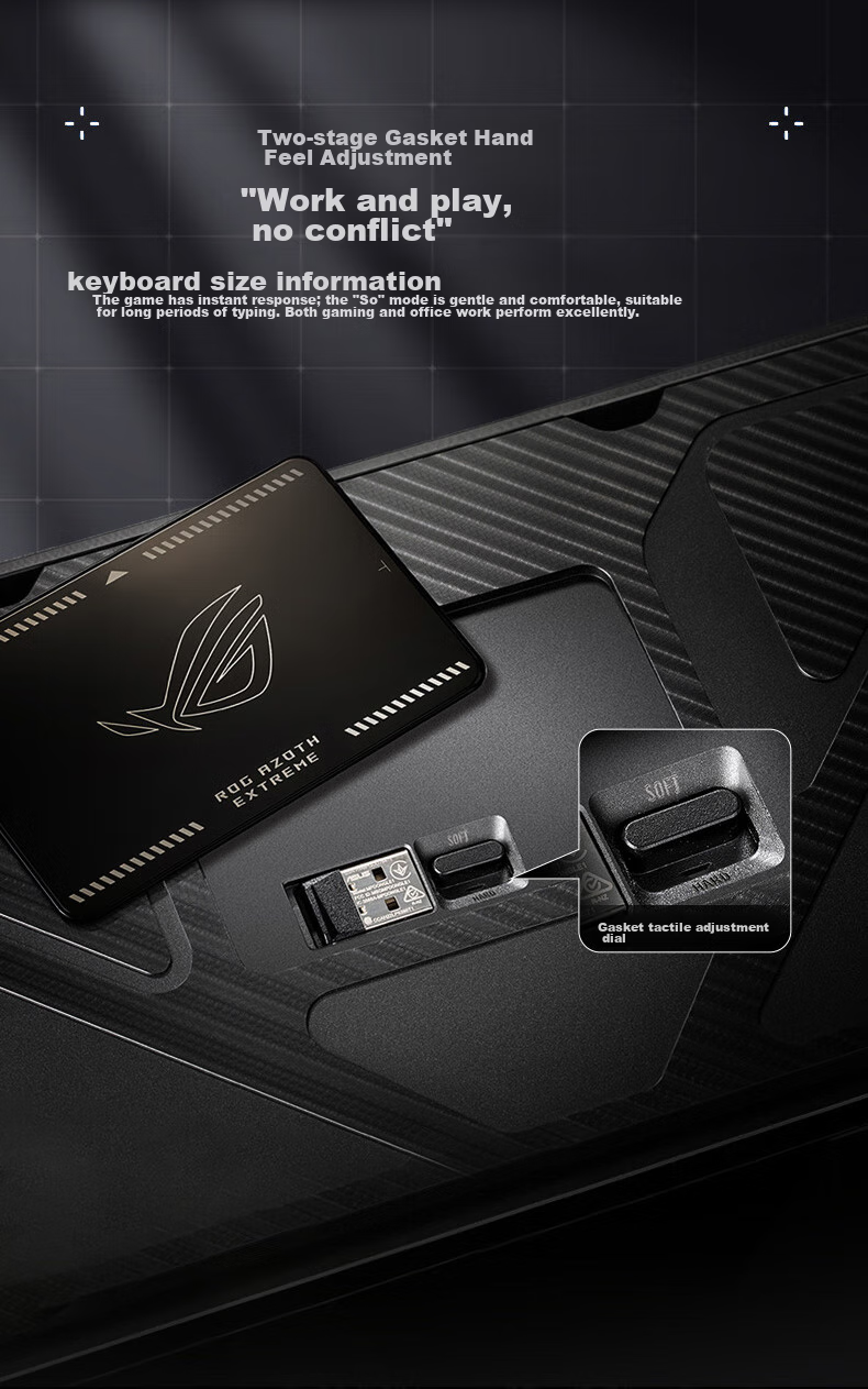 Механическая клавиатура ROG Yemo Extreme, трехрежимная, игровая, 75 клавиш, горячая замена, настраиваемая структура прокладок, полноцветный OLED, подсветка 8K, переключатели NX Snow White