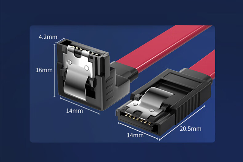 Кабель SATA 3.0 BURLEFRAN для жесткого диска, SSD/HDD, оптического привода, красный угловой разъем, 0.5 метра
