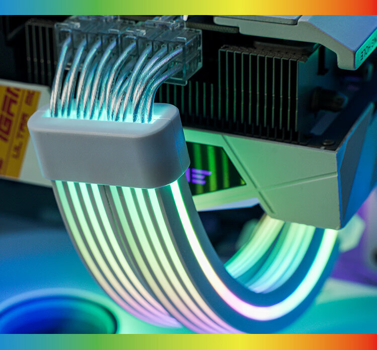 Кабель-удлинитель для видеокарты JONSBO Rainbow Bridge DY-2, 3x 8pin, ARGB подсветка, синхронизация 5V