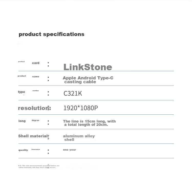 Адаптер LinkStone для зеркалирования экрана, конвертер Lightning на Type-C, док-станция HDMI/VGA, кабель для зеркалирования экрана 3-в-1, трехъядерный адаптер для телефона на ТВ