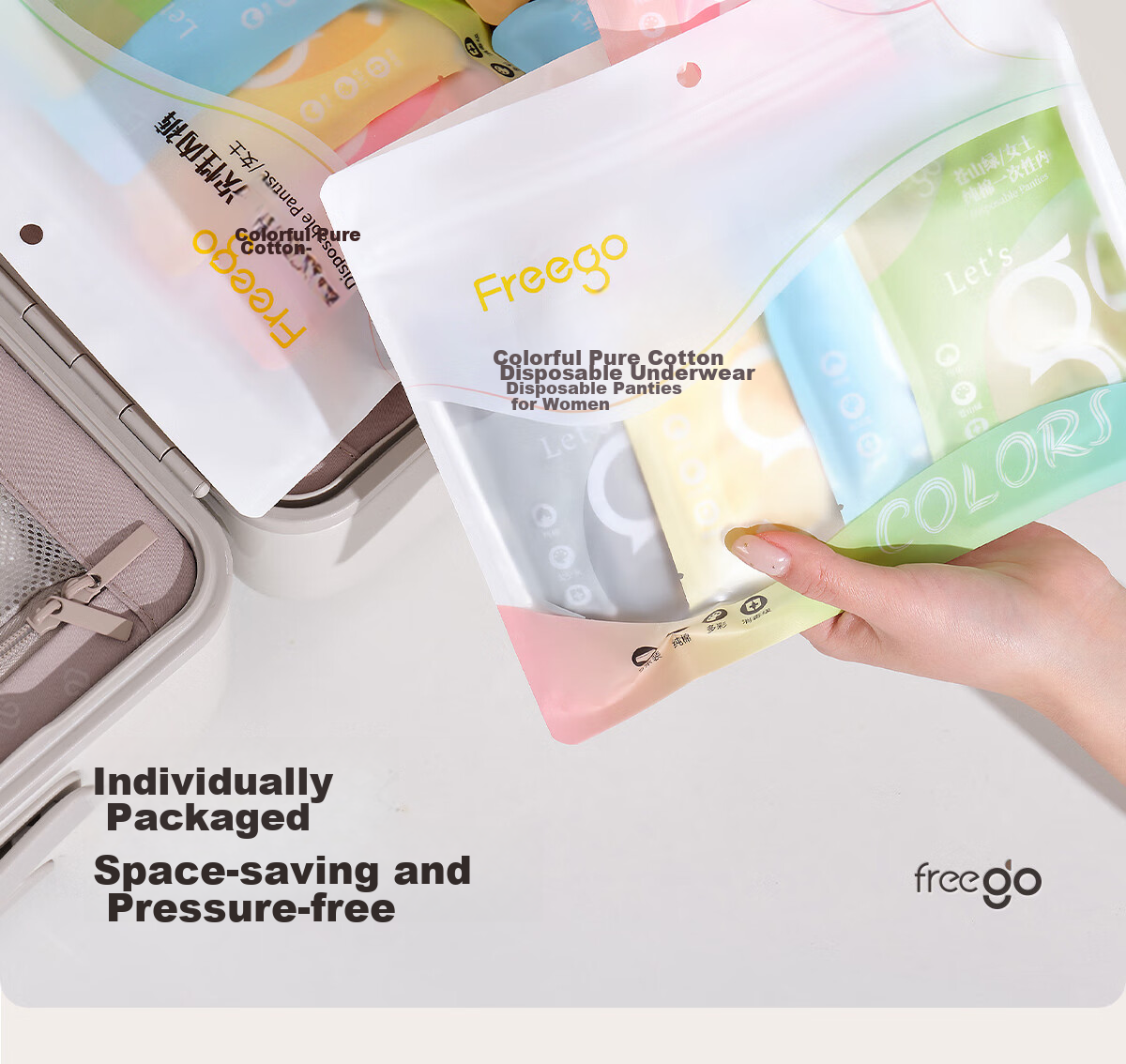 Одноразовое нижнее белье Freego для женщин, хлопковое, цветное, стерилизованное, для беременных и послеродовых женщин, менструальный период, размер XL, 5 шт.