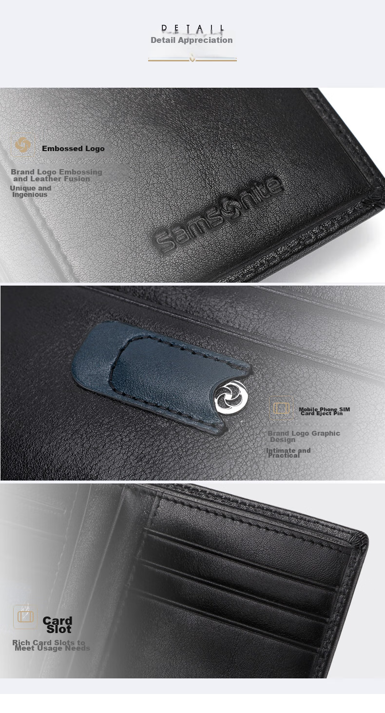 Мужской кожаный кошелек Samsonite