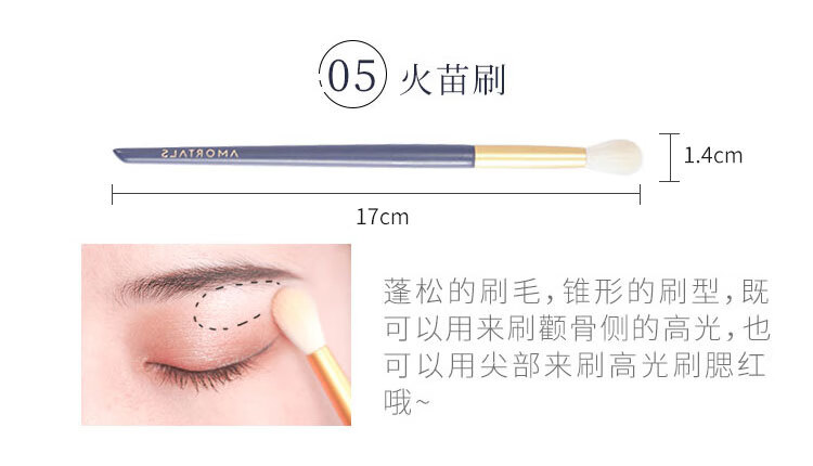 尔木萄（AMORTALS）星耀眼部化妆刷套装（5支装）眼影刷腮红刷唇刷 新年礼物