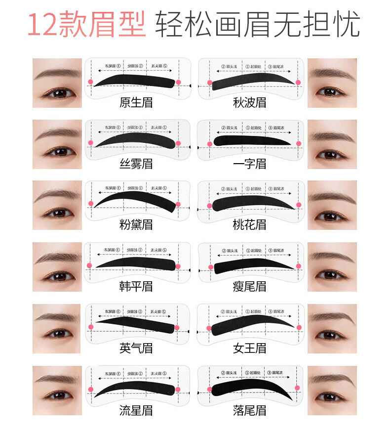 晨色眉贴眉毛定型贴（眉卡240贴+修眉刀片）懒人画眉辅助器初学者