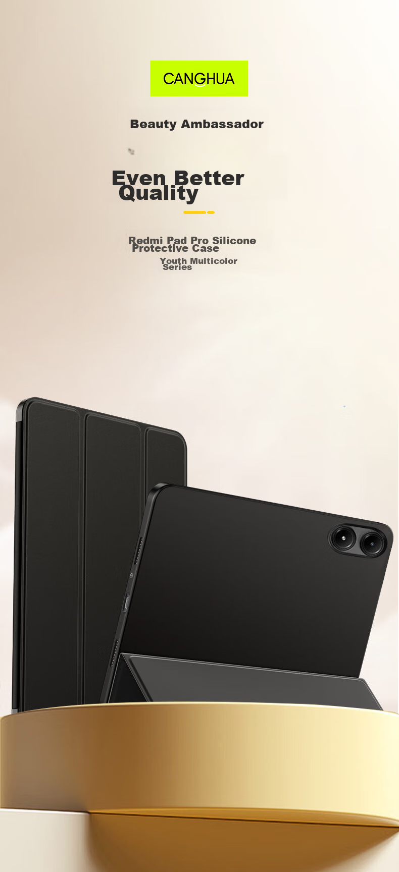 Чехол CangHua для Redmi Pad Pro 12.1 дюйма (2024), полнозащитный, противоударный, из ПК, ПУ, ТПУ, минималистичный стиль, лавандовый
