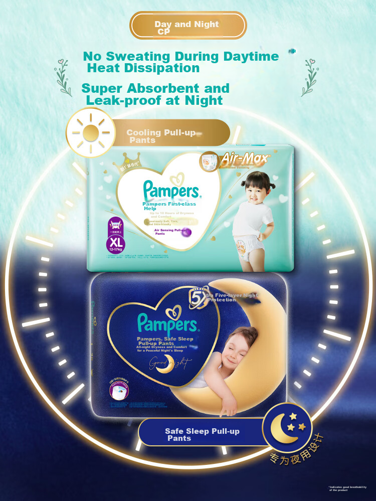 Подгузники Pampers Cooling Champion Level 1, трусики для новорожденных, ультратонкие, дышащие, L72, 9-14 кг