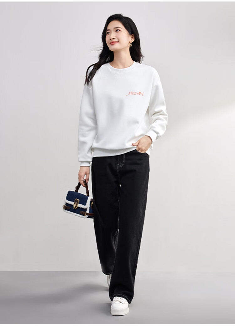 Свитшот женский Jeanswest, осенний, повседневный, с принтом, круглым вырезом, универсальный, с длинным рукавом, цвет "Бобровый зеленый", размер L
