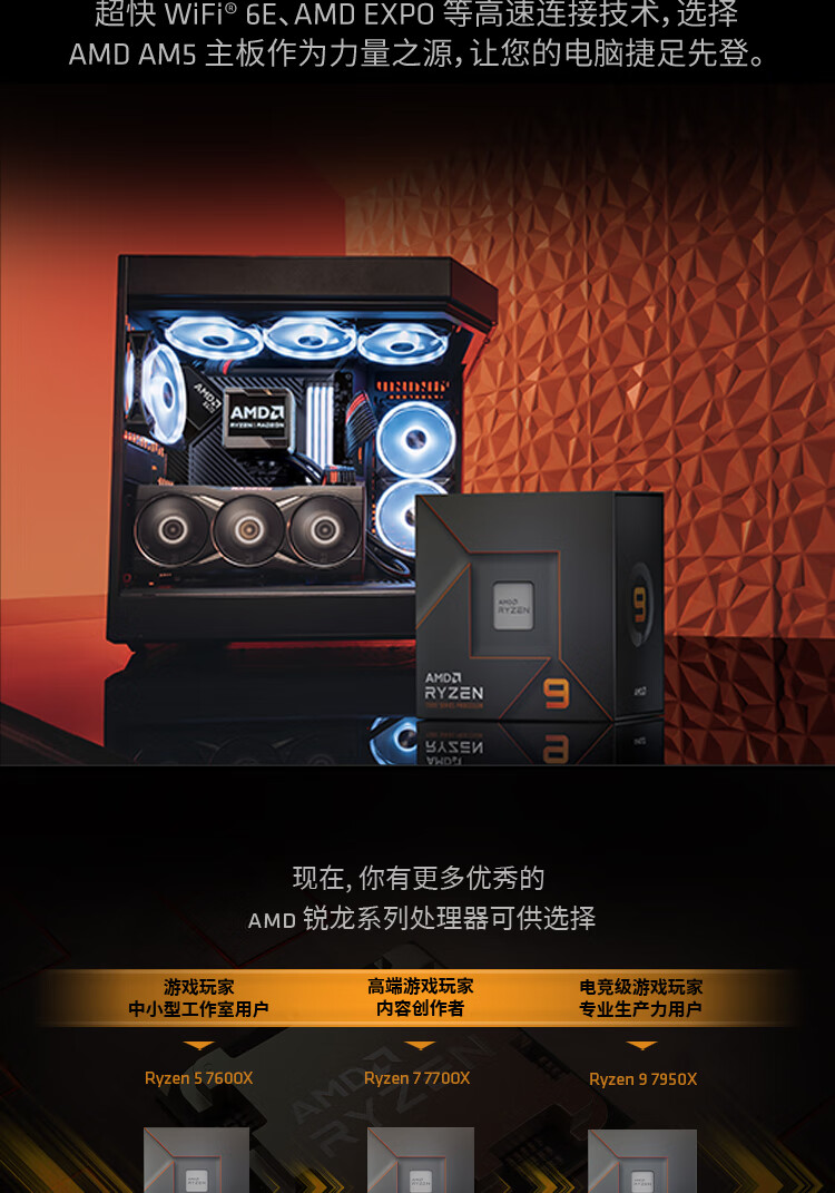 AMD 锐龙9 7950X 处理器 (r9) 5nm 16核32线程 4.5GHz 170W AM5接口 盒装CPU