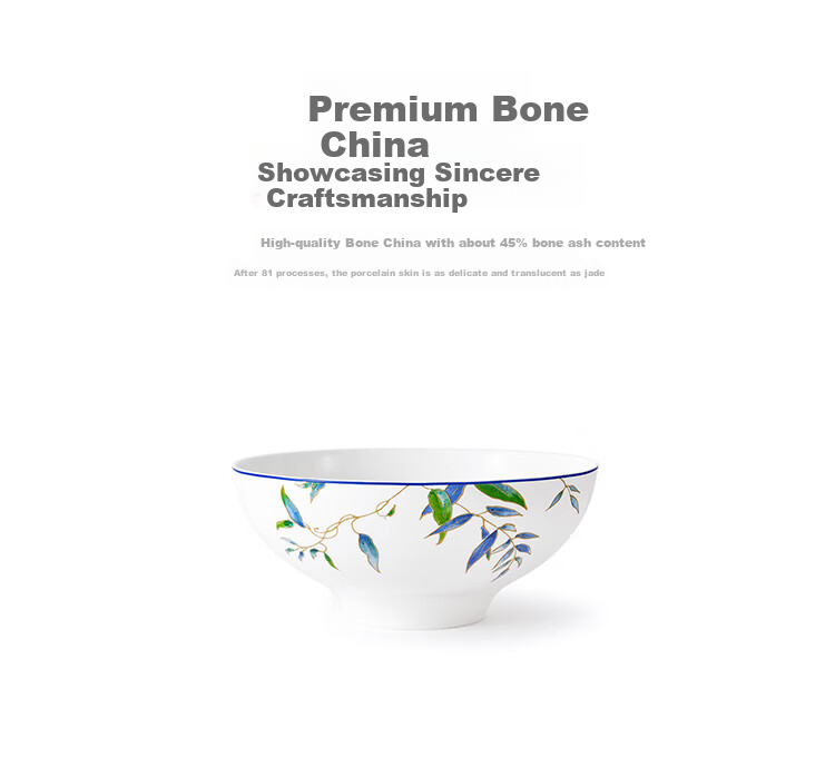 Набор посуды Magelongte Bone China, 32 предмета на 6 персон, узор "Попугай", подарочная упаковка, китайский стиль