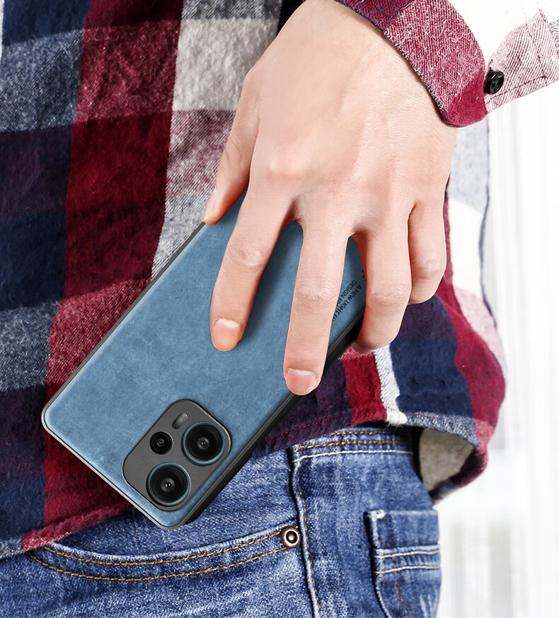 Чехол HotFire для Xiaomi Redmi Note 12 Turbo, кожаный, матовый, с защитой камеры, противоударный, простой стиль, серый