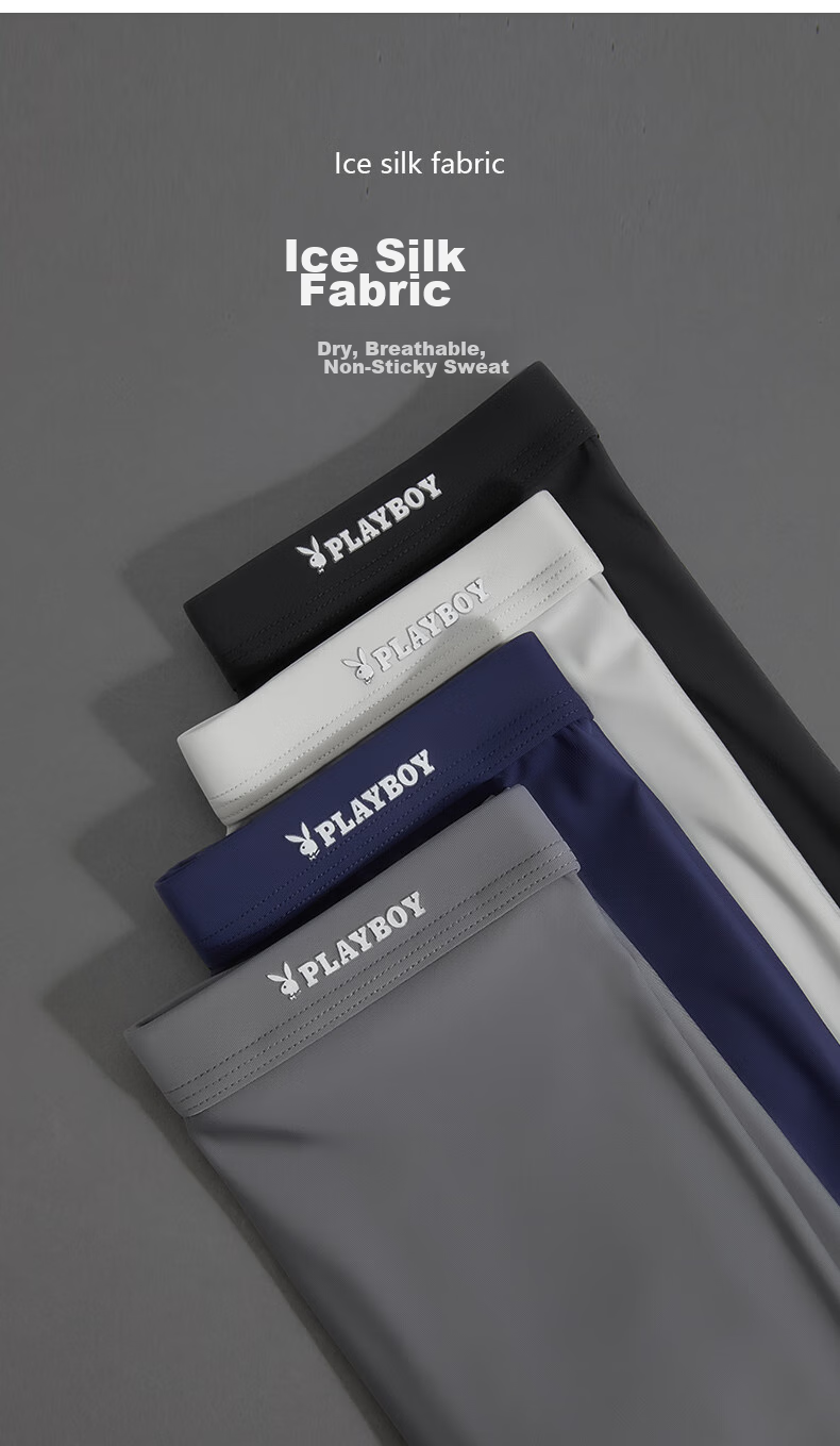 Мужские трусы PLAYBOY, ледяной шелк, антибактериальные, бесшовные, дышащие, большие размеры, боксеры, 6 шт.