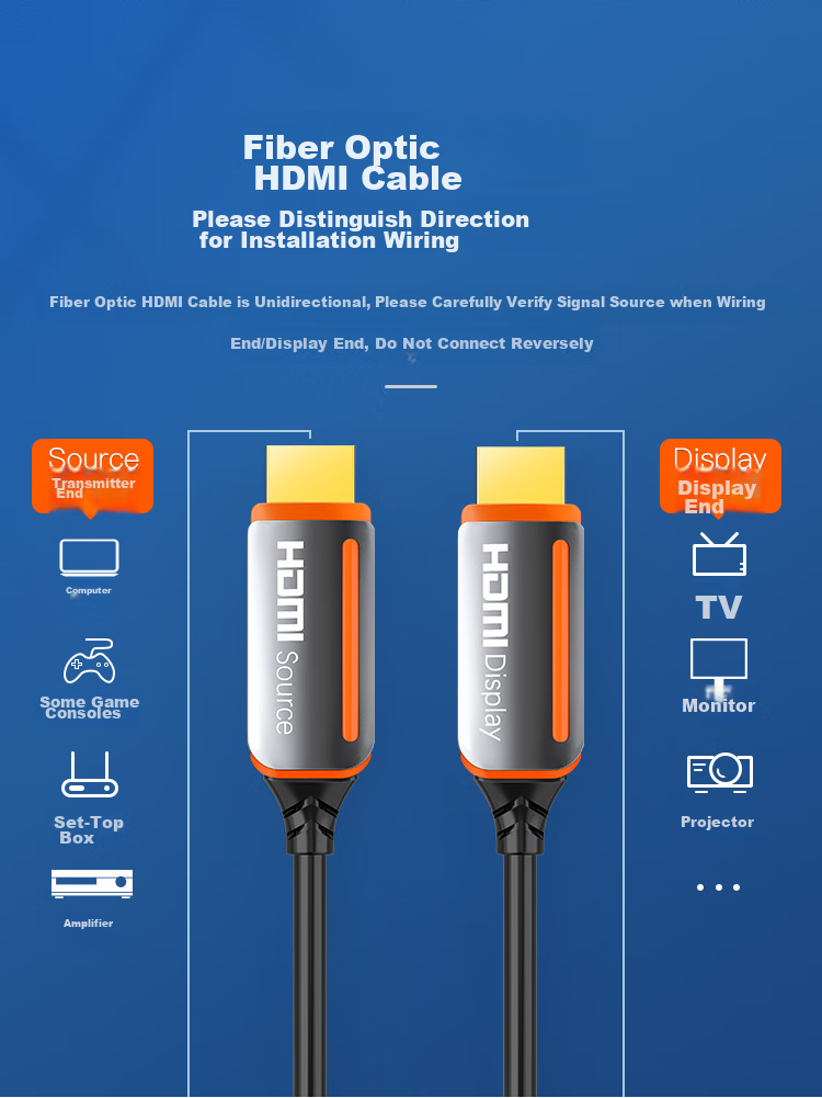 Оптический кабель CHOSEAL HDMI 2.0, 4K@60Hz, 3D, 30 метров