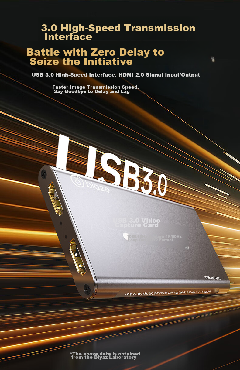 HDMI видеозахвата BIAZE 4K 60Hz, USB 3.0, для стриминга и записи игр, совместима с PS5/Xbox/Switch/iPad