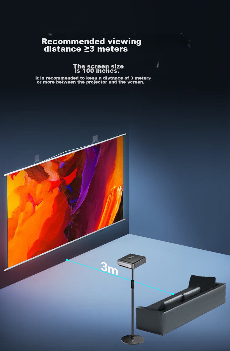 Проекционный экран JD Original, настенно-напольный, 100 дюймов, 16:9, с усиленным белым светом, совместим с проекторами Jmgo, Xgimi, Xiaomi