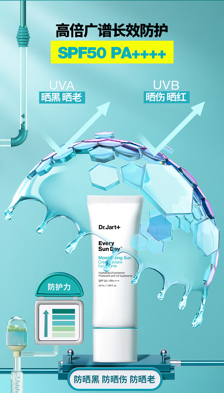 蒂佳婷（Dr.Jart）悦晴滋润防晒乳液50ml SPF50/PA++++隔离防晒霜男女生日礼物