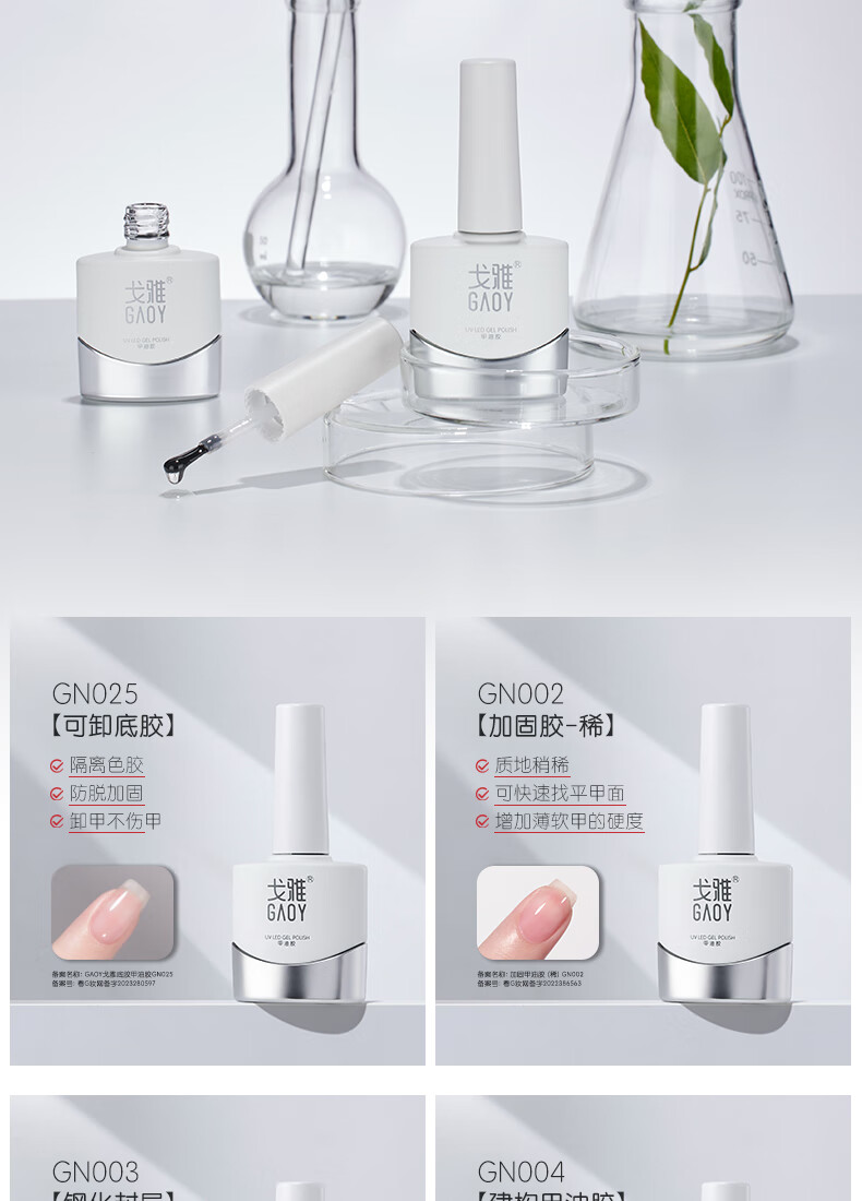 戈雅（gaoy）微笑瓶底胶封层套装晕染加固磨砂钢化指甲油胶美甲店专用 钢化封层GN003 11g